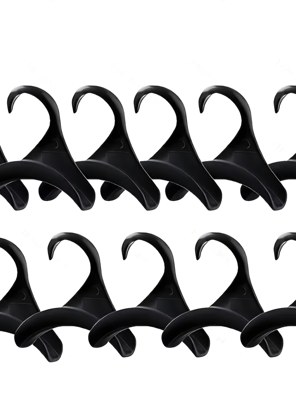Set of 11 Black Plastic Garment Or For Purses Hangers. New